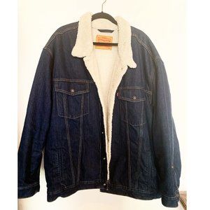 Men Plus Size Jean and Shearling Jacket Levi 6X